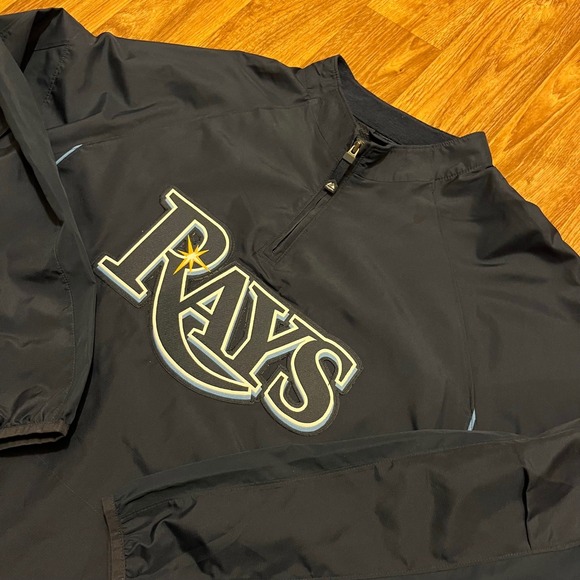 Majestic Tampa Bay Rays Pullover  Windbreaker Men‎ XL Navy Blue Cool Base - Picture 5 of 6